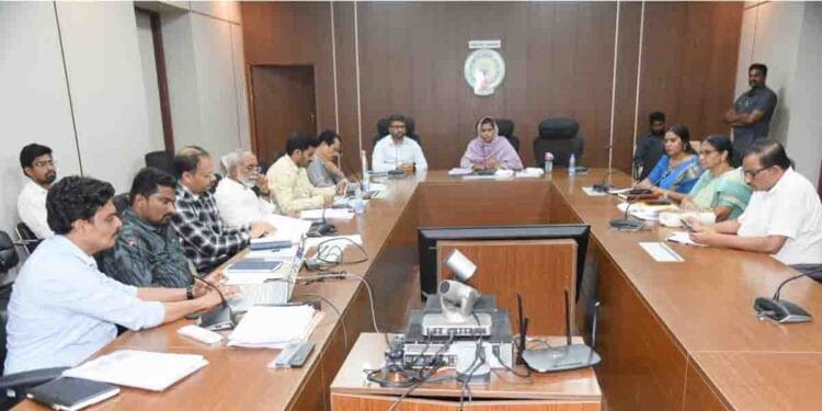District Collector reviewing solid and liquid waste management measures in District NGT Committee meeting at Guntur Collectorate.