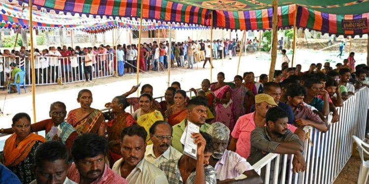 Andhra Pradesh voters participating in 2024 assembly elections