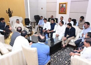 AP Chief Minister N. Chandrababu Naidu addressing ministers and secretaries at the Secretariat, speaking on power tariff, reforms, sand supply, and governance delivery.