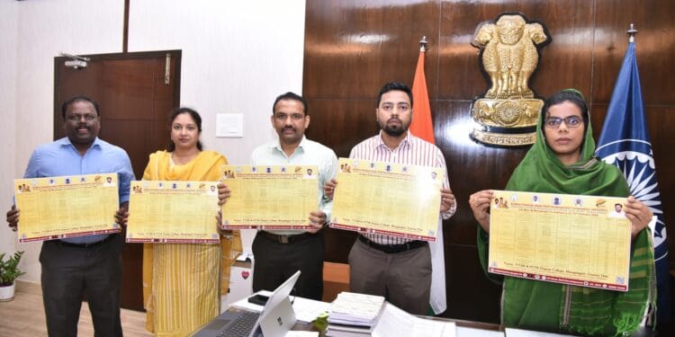 District Collector A Thameem Ansariya releasing the poster for Mangalagiri Job Mela offering 597 job opportunities