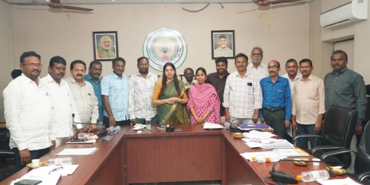 District Collector Kritika Shukla chairing Palnadu Media Accreditation Committee meeting at Collectorate