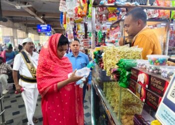 Collector A. Thameem Ansariya inspecting toilets and drinking water facilities at Guntur RTC Bus Station during a surprise visit.