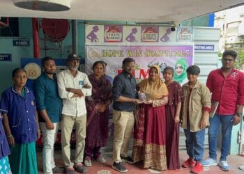 Dr. Nazeeruddin releasing HPV vaccine awareness short film at Hope Win Hospitals in Guntur