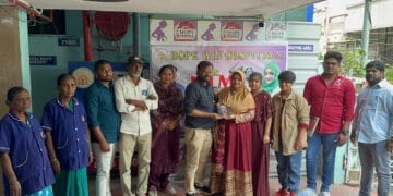 Dr. Nazeeruddin releasing HPV vaccine awareness short film at Hope Win Hospitals in Guntur