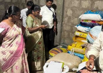PDS Rice Illegal Storage Raid in Veerulapadu where officials seized 15 tons of ration rice during midnight inspection