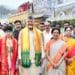 Chandrababu Naidu and family at Tirumala temple offering prayers and serving devotees