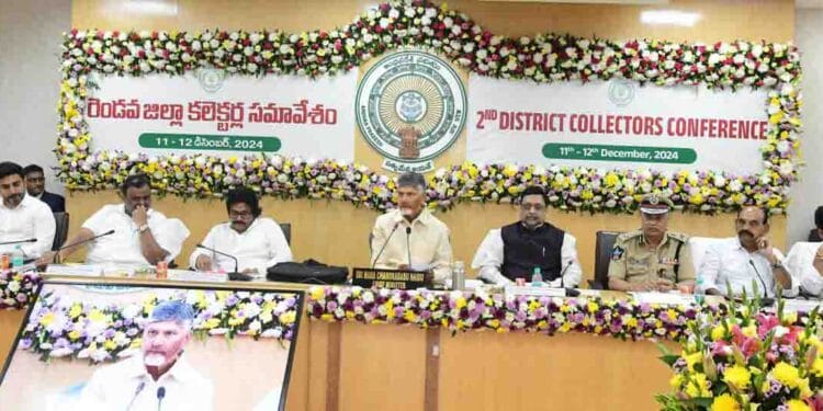 Andhra Pradesh Collectors Conference chaired by Chief Minister Chandrababu Naidu at Amaravati Secretariat