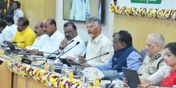 Andhra Pradesh Chief Minister Chandrababu Naidu addressing the AP Collectors Conference at the Secretariat in Amaravati.