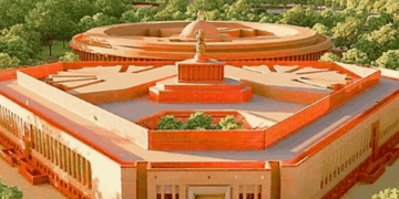 Indian Parliament with discussion on delimitation and seat increase