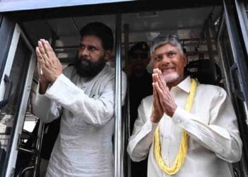 CM Chandrababu Naidu traveling with disabled persons in APSRTC bus during scheme launch