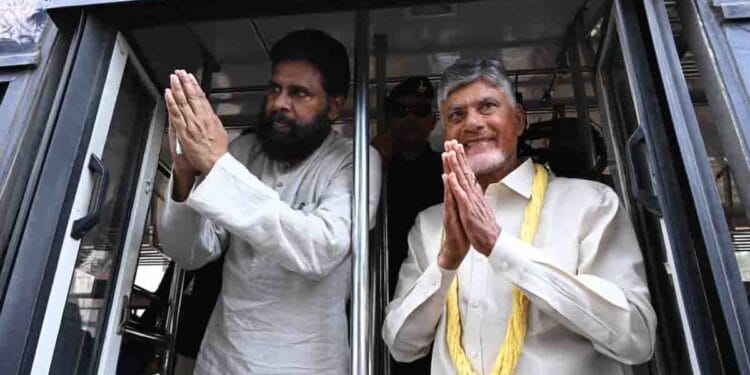 CM Chandrababu Naidu traveling with disabled persons in APSRTC bus during scheme launch