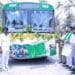 Deputy Speaker Raghurama Krishnam Raju launching Divyang Shakti Scheme at Undi bus stand