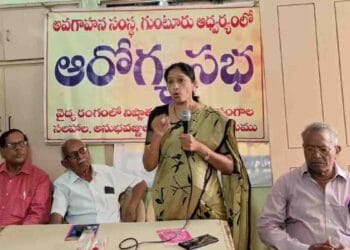 Dr R Sirisha addressing hearing awareness programme in Guntur
