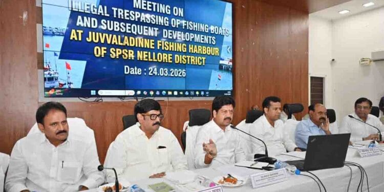 Kollu Ravindra meeting on fishermen welfare Andhra Pradesh