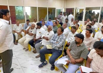 Gudivada Water Projects Development review meeting led by MLA Venigandla Ramu with irrigation and drainage officials