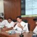 Minister Kollu Ravindra addressing fishermen on Juvvaladinne Defence Project