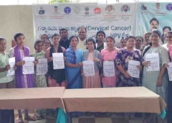 Rapthadu MLA Paritala Sunitha inspecting HPV vaccination program at Kurugunta PHC