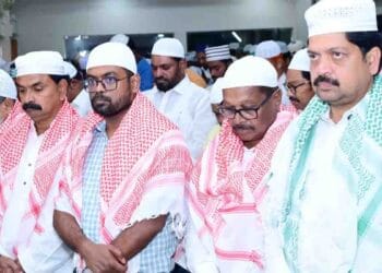 Kollu Ravindra attending Iftar with Muslim community in Machilipatnam