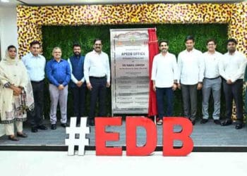Minister Kondapalli Srinivas at APEDB office inauguration in Mangalagiri
