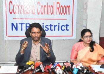 NTR District Collector Dr G Lakshmisha addressing media about SSC exams 2026 arrangements