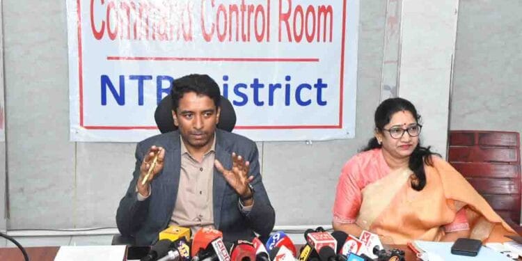 NTR District Collector Dr G Lakshmisha addressing media about SSC exams 2026 arrangements