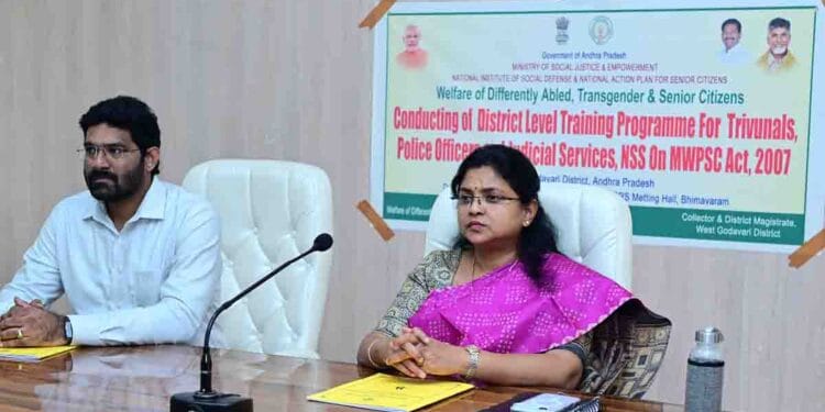 Collector Nagarani speaking on neglecting parents legal action