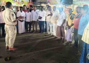 Nellore police conducting a drug awareness program for students in schools and colleges