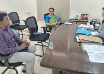 Officials discussing Human Trafficking Prevention strategies in Mangalagiri
