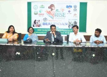 Women attending tailoring training at RISE Centre in Guntupalli