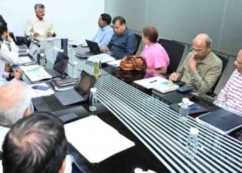 Chandrababu Naidu during urban development review meeting in Amaravati