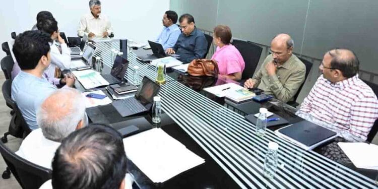 Chandrababu Naidu during urban development review meeting in Amaravati