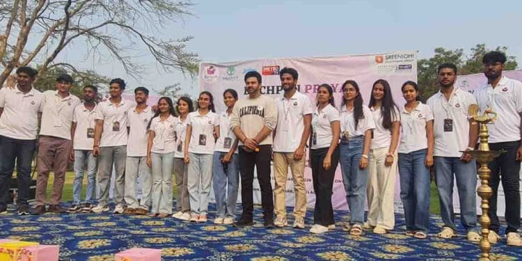 Students participating in Sreenidhians Walk for a Cause at Necklace Road Hyderabad