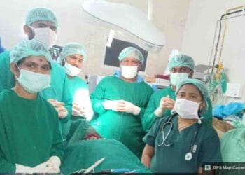 Doctors at Paderu Government Hospital successfully performing complex thyroid cancer surgery on a 24-year-old woman