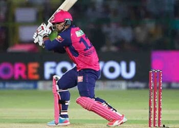 Vaibhav Suryavanshi hitting six during Chennai vs Rajasthan IPL match