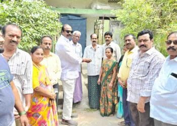 Ganni Krishna distributing pensions to beneficiaries in Rajamahendravaram highlighting public welfare