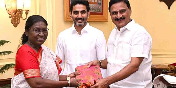 Amaravati Capital Legislation meeting at Rashtrapati Bhavan with Lokesh and Srinivasa Varma