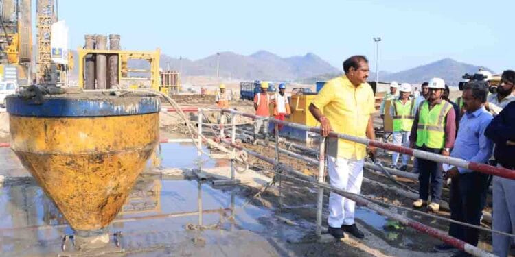 Polavaram project diaphragm wall construction and minister inspection