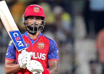 Shreyas Iyer playing a shot during Punjab Kings vs Sunrisers Hyderabad IPL 2026 match