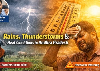 Rain Thunderstorms Heat AP weather with lightning and heatwave conditions in Andhra Pradesh