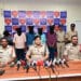 Police officials presenting details of the Eluru contract murder case involving five accused