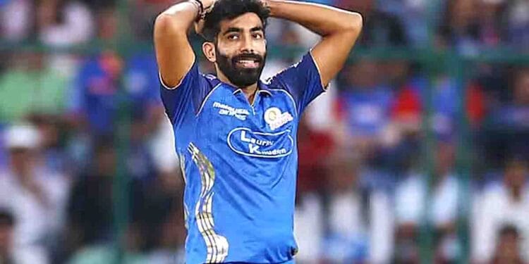 Jasprit Bumrah looking frustrated during an IPL 2026 match for Mumbai Indians