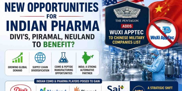 US action on WuXi AppTec may create growth opportunities for Indian pharma companies including Divi's, Piramal Pharma, Neuland Laboratories and Sai Life Sciences.