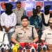 Eluru Police presenting details of the double murder case in which three accused were arrested.