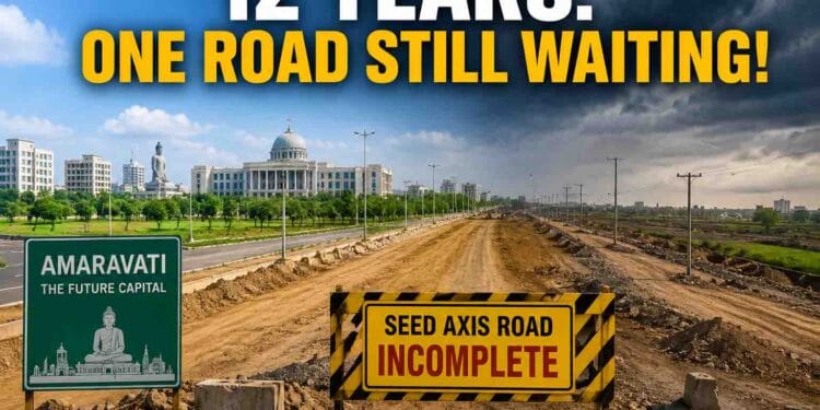 Amaravati Seed Axis Road construction delay in Andhra Pradesh capital region