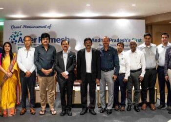 Dr. Pothineni Ramesh Babu and leadership team launching the Aster Ramesh International Institute of Oncology