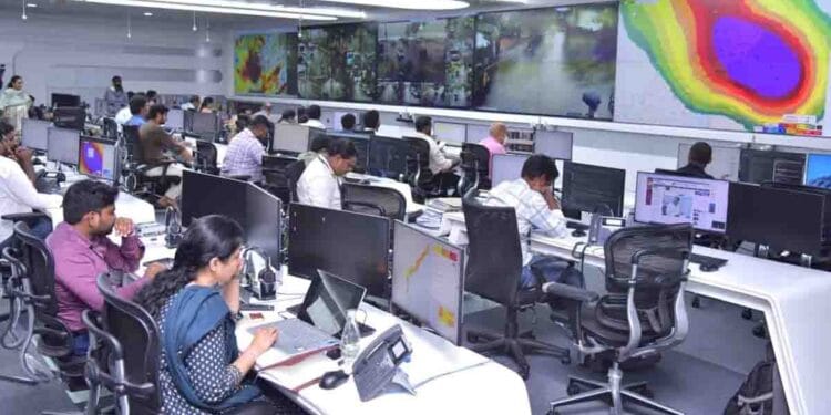 RTGS monitoring North Andhra cyclone and issuing real-time alerts